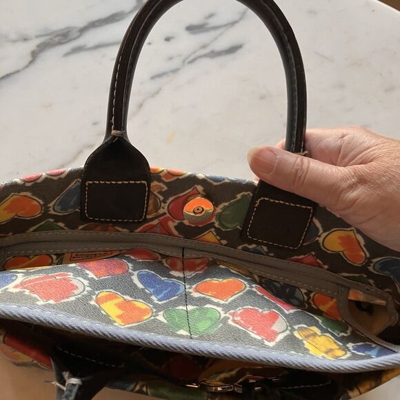 DOONEY & BOURKE Vintage Y2K Multicolored Logo Tassel Tote Handbag Purse Logo - Picture 13 of 16